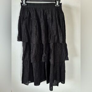 Universal Thread Black Tiered Skirt Size S